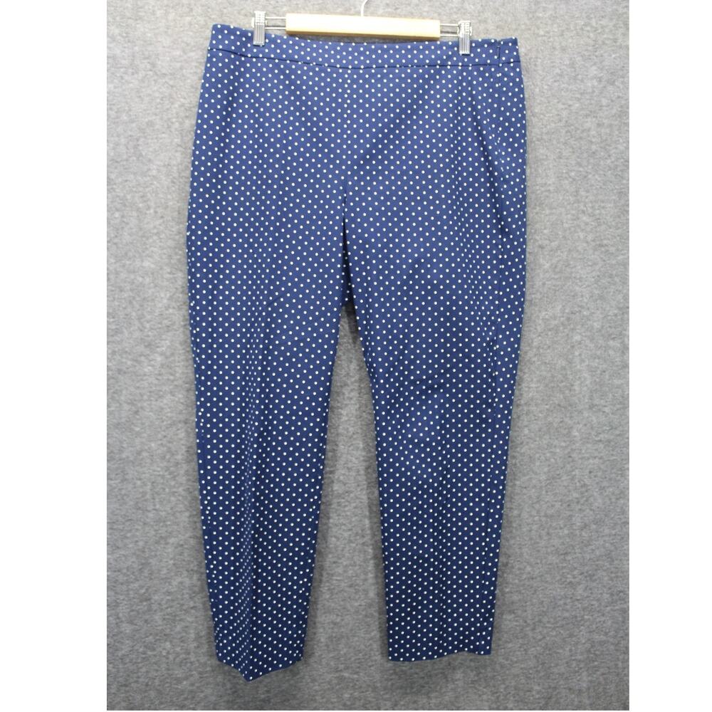 Talbots 14P Navy Polka-Dot Slim Leg Chatham Ankle Pants